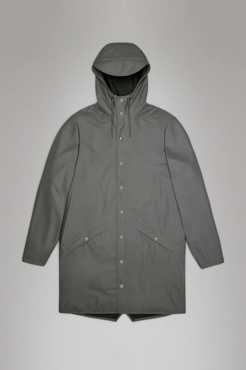 Rains Long Rain Jacket 13 Grey - Main Image