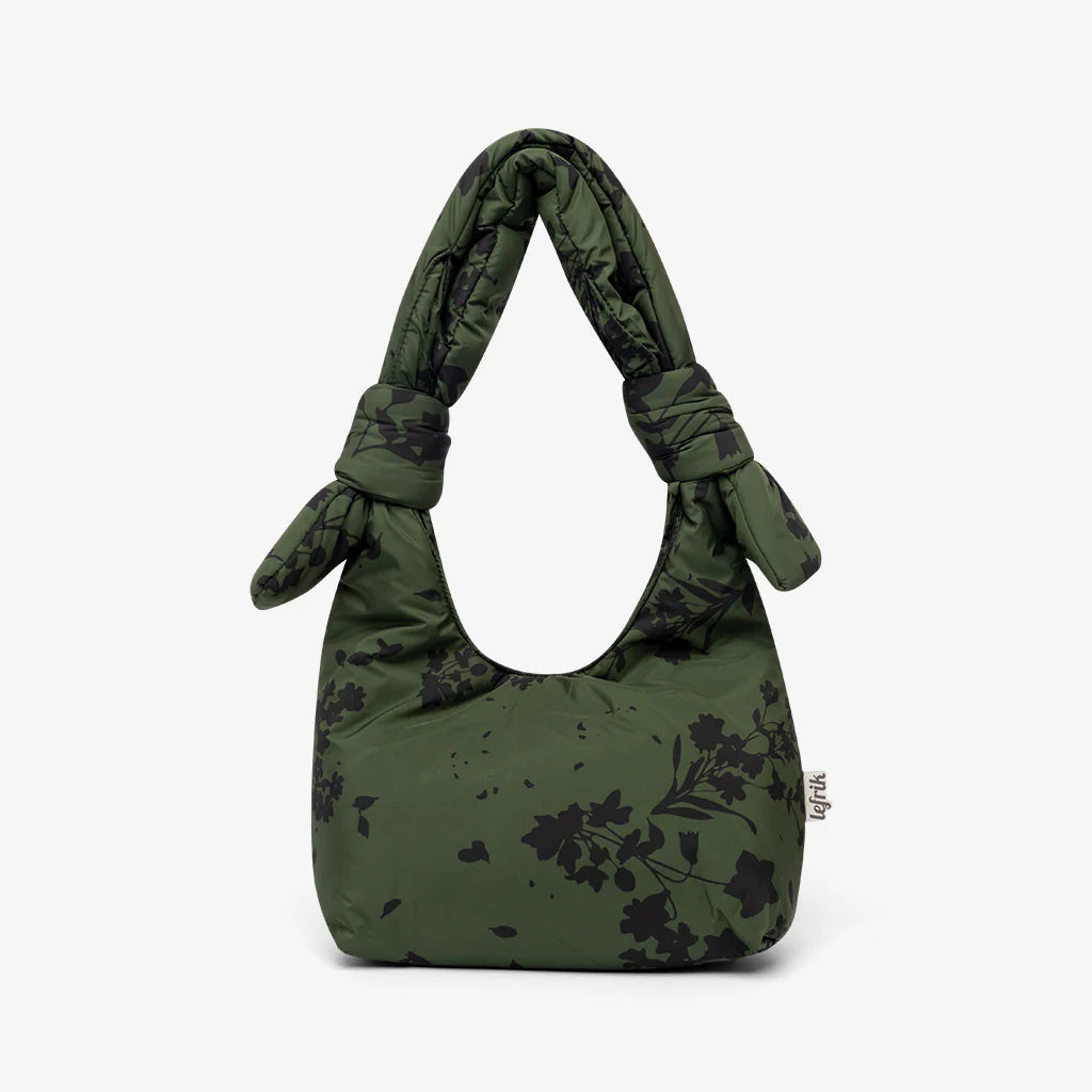Biwa Mini Puffy Bag - Floral Green – Spirit Fashion UK